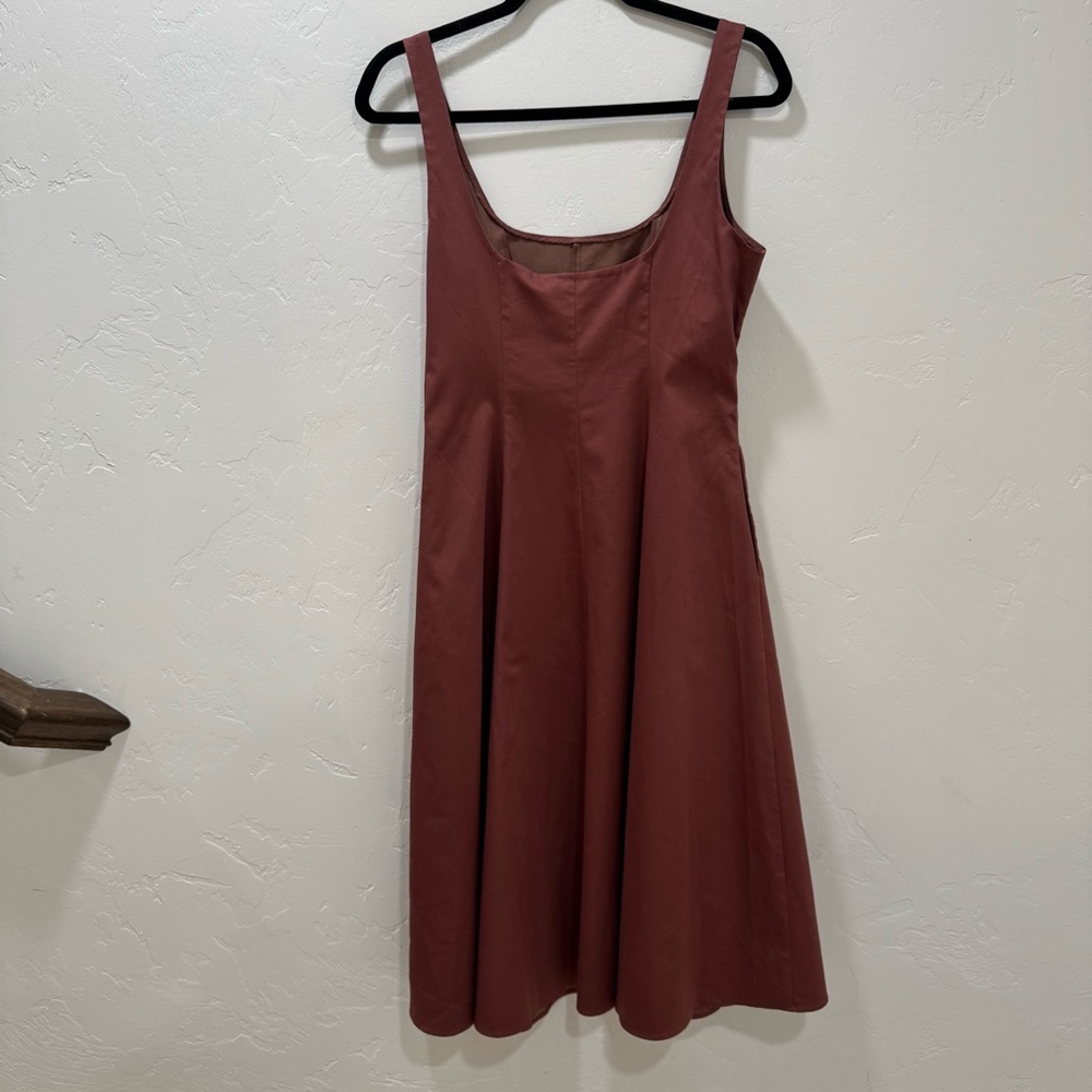 NWT Club Monaco Wide Neck Panel Dress Red Women's 8 A Line Pockets Classic - Picture 4 of 16